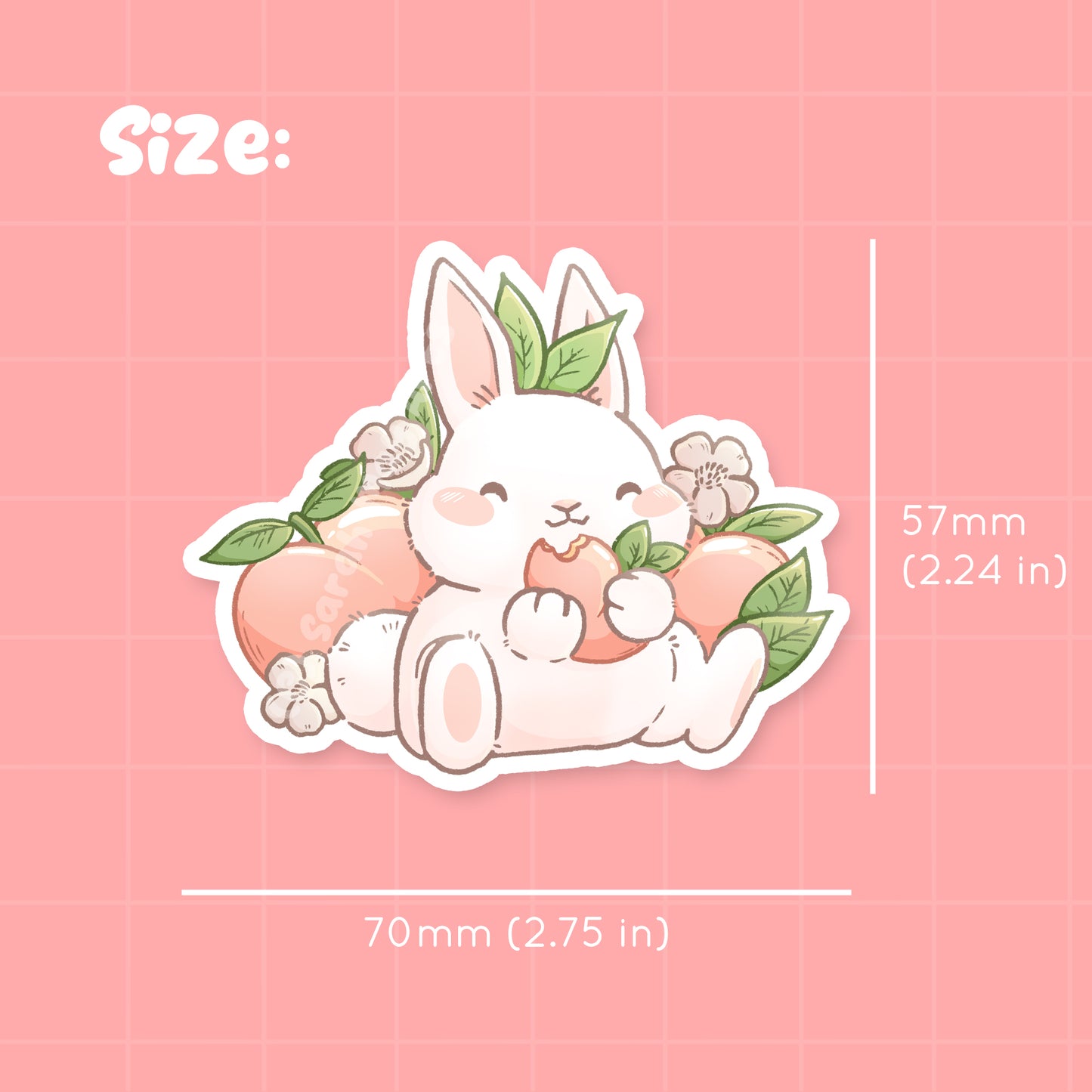 Pelekat Potongan Dadu Kalis Air Bunny Peachy