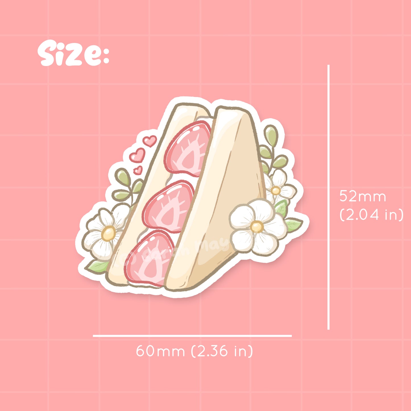 草莓三明治防水模切贴纸