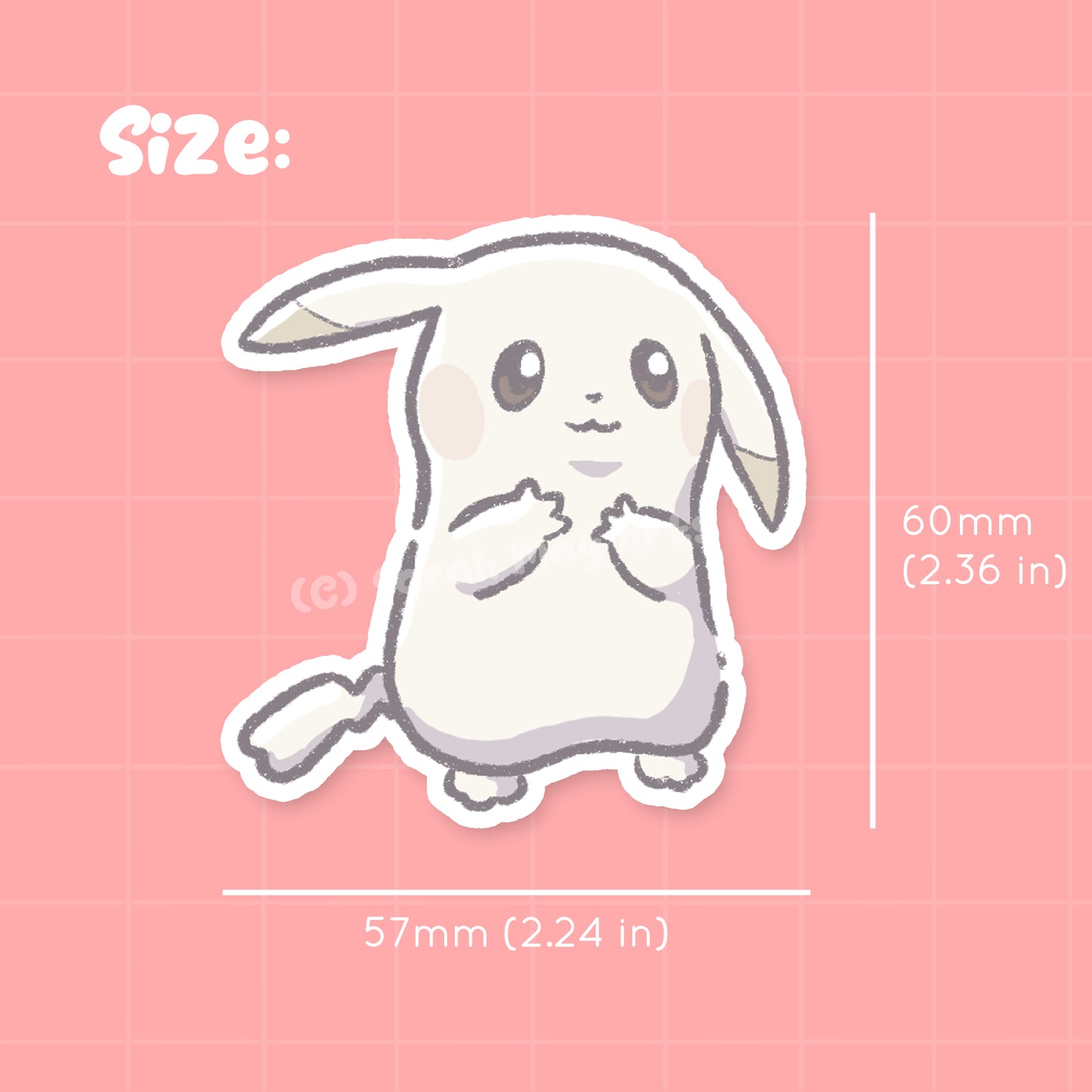 Pale Mouse Waterproof Die Cut Sticker