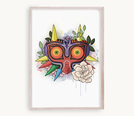 Falling Moon Mask Print