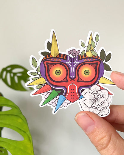 Falling Moon Mask Waterproof Die Cut Sticker