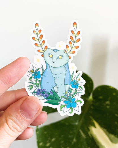 Glowing Owl Spirit Waterproof Die Cut Sticker