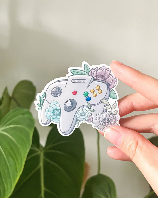 Three-Pronged Controller Waterproof Die Cut Sticker