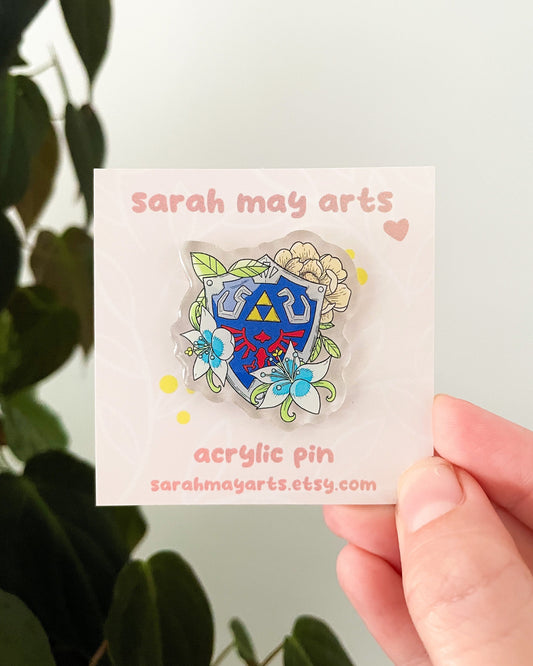 Hero's Shield Acrylic Pin