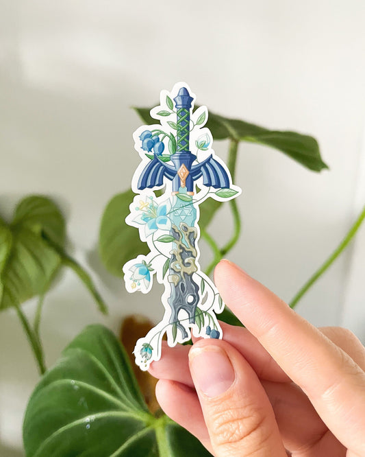 Decayed Hero's Sword Waterproof Die Cut Sticker