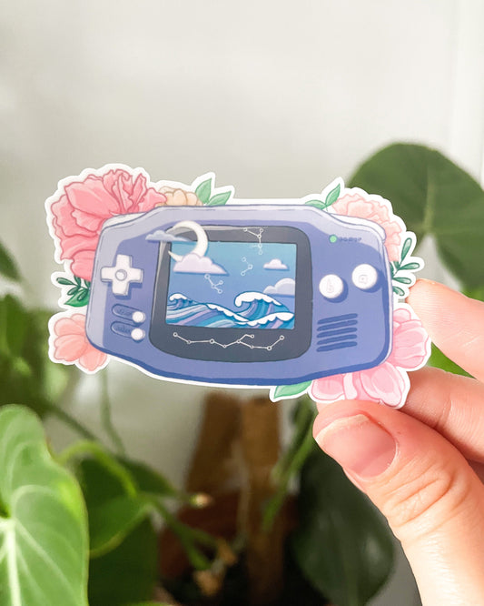 Game Girl Waterproof Die Cut Sticker