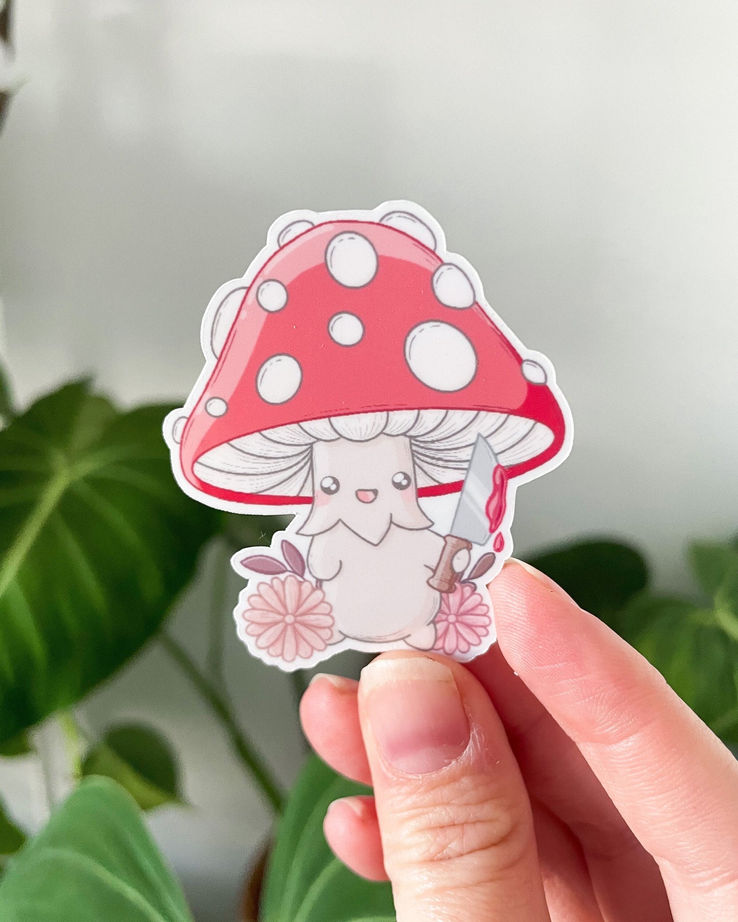 Pelekat Potongan Dadu Kalis Air Pisau Cendawan