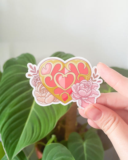 Heart Container Waterproof Die Cut Sticker