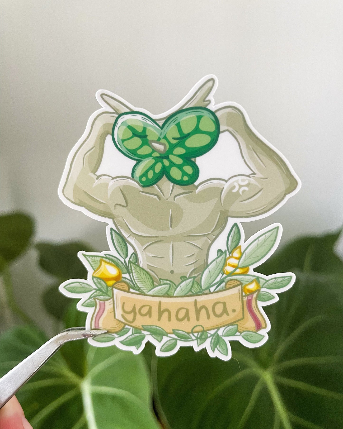Buff Forest Spirit Waterproof Die Cut Sticker
