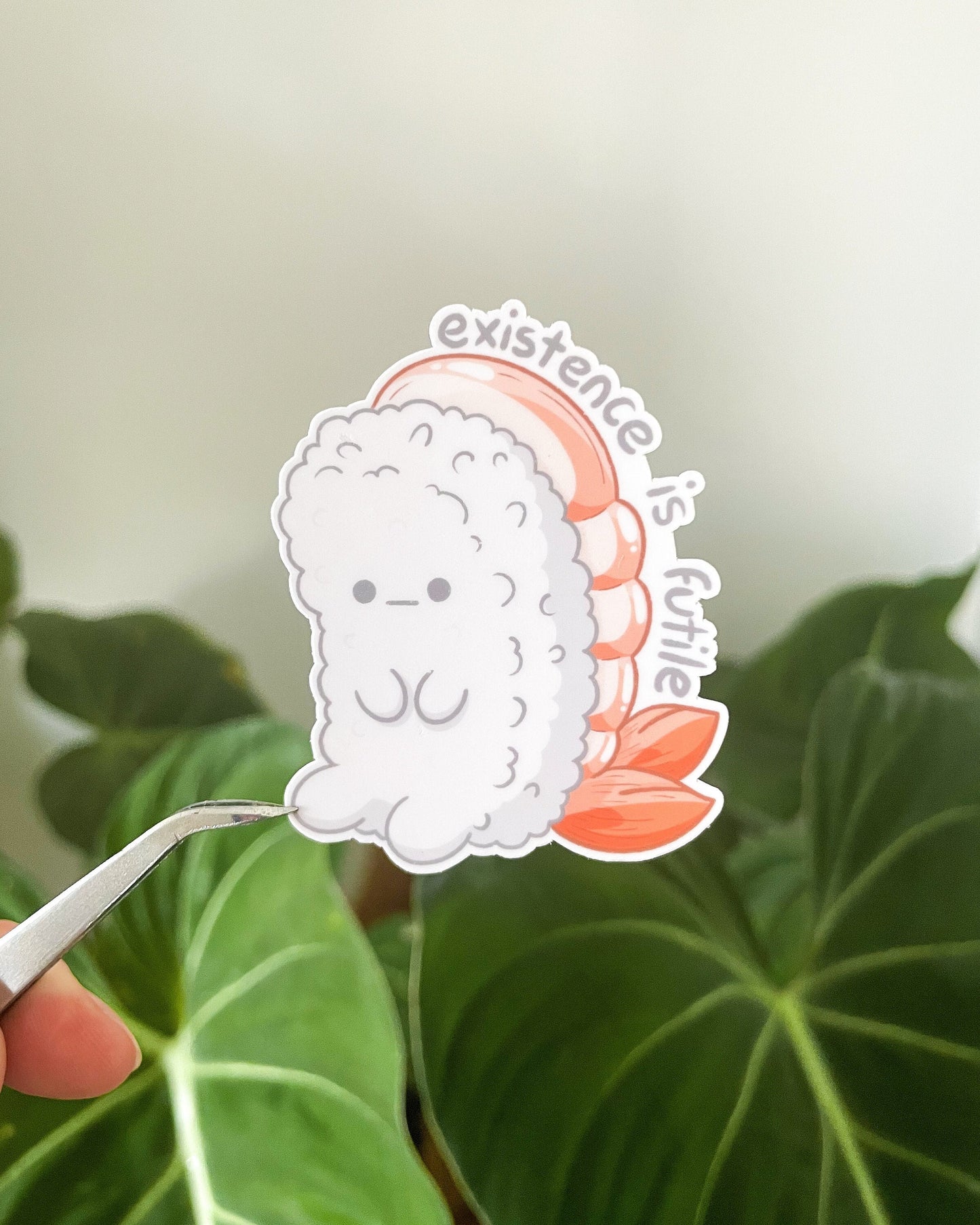 Pelekat Potongan Mati Kalis Air Sushi Existential