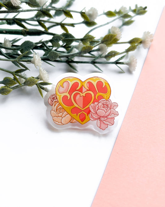 Heart Container Acrylic Pin
