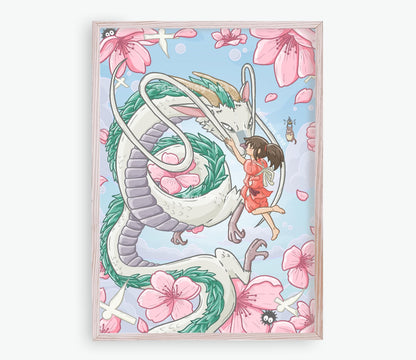 Sakura Spirit Dragon Print