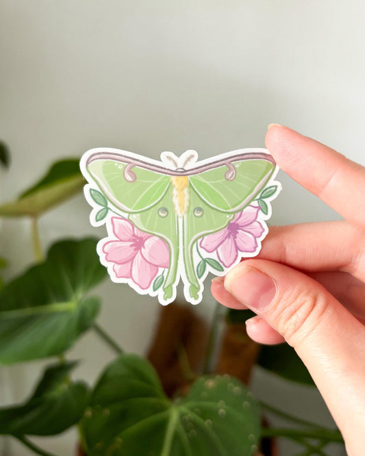 Pelekat Potongan Mati Kalis Air Luna Moth