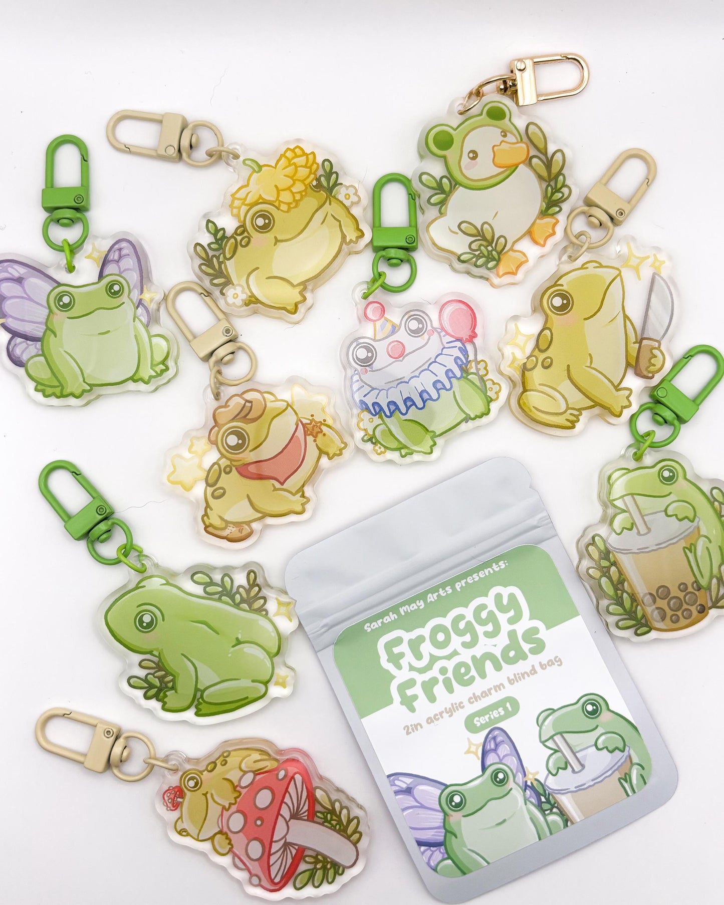 Beg Buta Rantai Kunci Froggy Friends