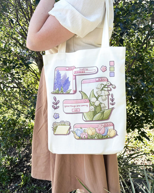 Beg Tote Kanvas Benda Baik Akan Datang