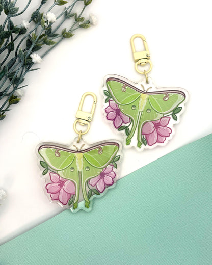 Luna Moth Keychain